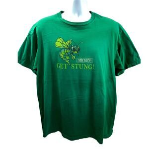 MICKEYS Malt Liquor Promo Shirt GET STUNG! 2004 XL Hybrid Brand 8 Ball 40oz